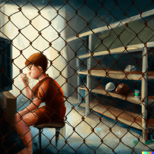 un ragazzo dipendente dallo smartphone sta nella sua stanza che è una gabbia