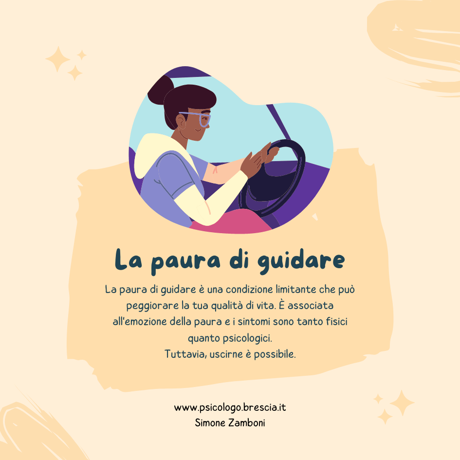 immagine riassuntiva su come superare la paura di guidare.