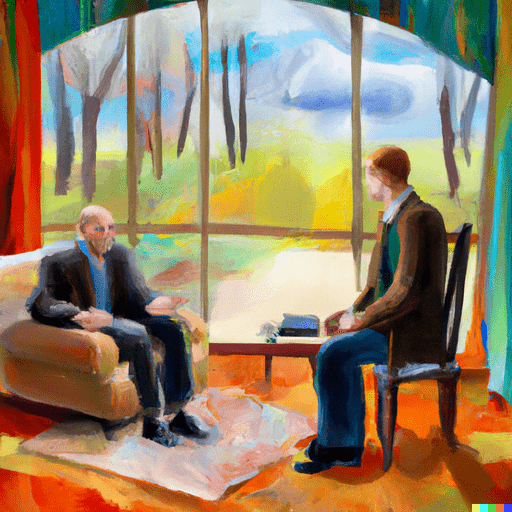 psicologo incontra il cliente nel suo studio per una seduta di supporto psicologico