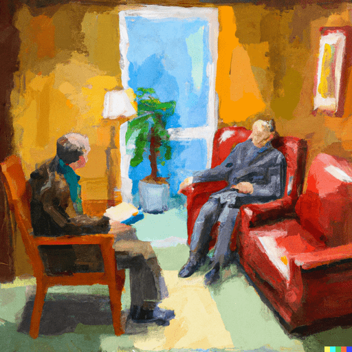 Psicologo incontra un suo paziente in studio per una consulenza psicologica